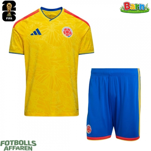Colombia Hemmaställ Barn VM 2026 Kortärmad (+ Korta byxor)